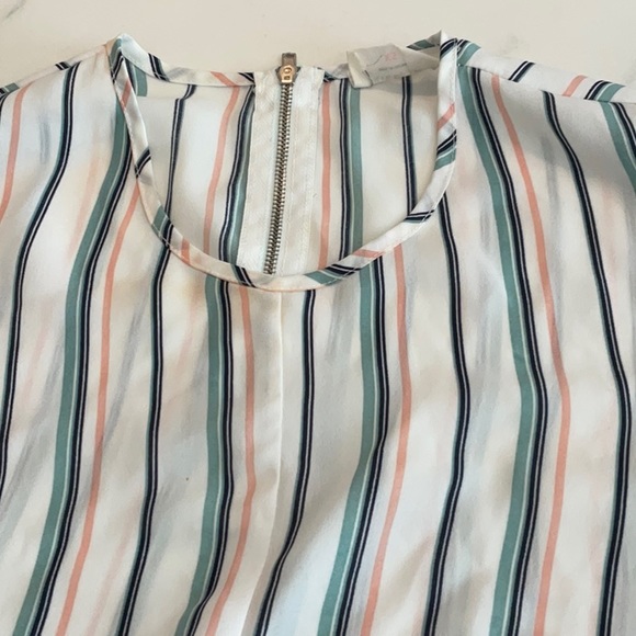 Sienna Sky white blouse with colored stripes, XS. - Picture 2 of 4